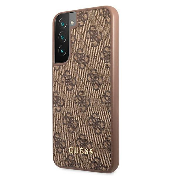 Hülle Hülle Samsung Galaxy S22 4G Metal Gold Logo Brown Hardcase