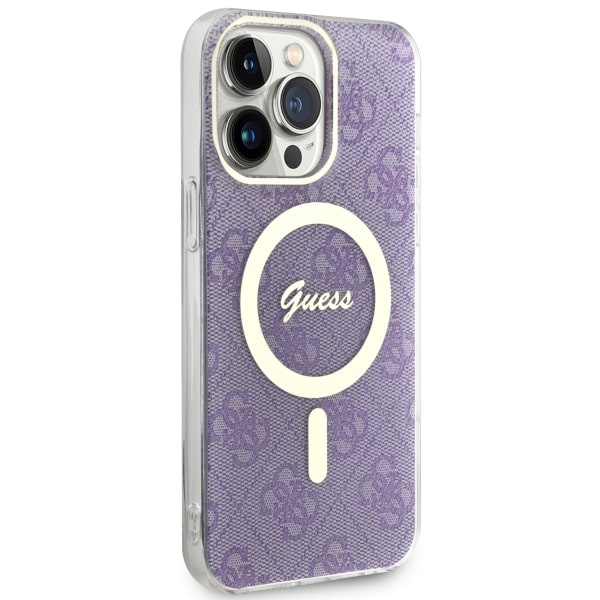 Coque Guess GUHMP14XH4STU iPhone 14 Pro Max 6.7" violet/mauve durcase 4G MagSafe Case