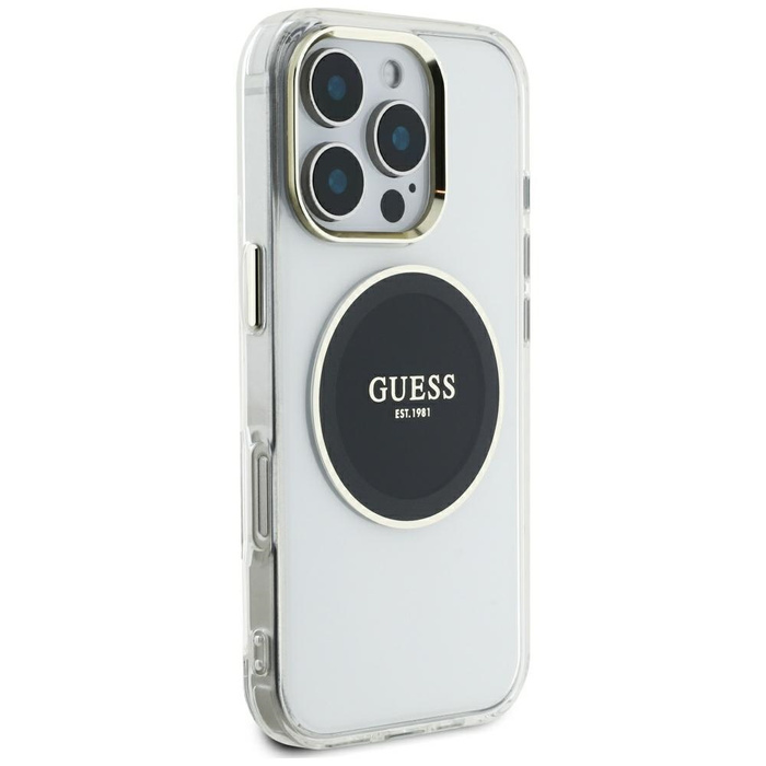 Etui Guess IML Metal Colored Circle      Classic Logo MagSafe do iPhone 16 Pro Max czarny