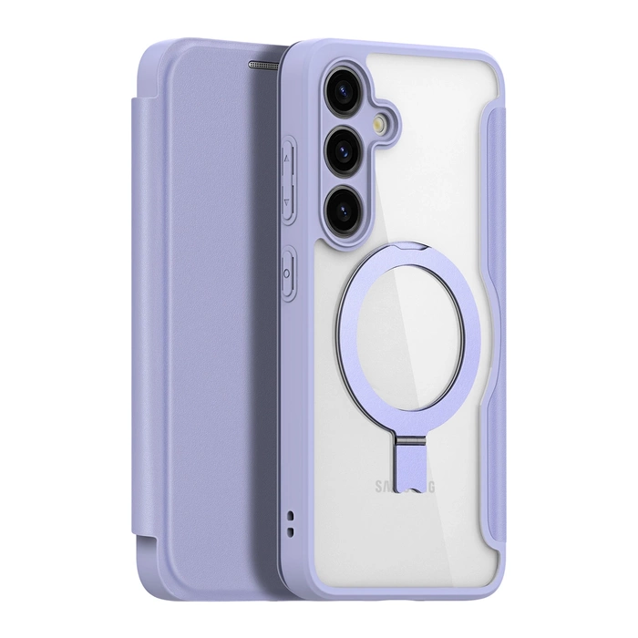 Custodia Dux Ducis Skin X Pro con anello magnetico/supporto per Samsung S24+ - viola