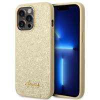 Hülle Guess iPhone 14 Pro 6.1" gold/gold hart case Glitter Schrift