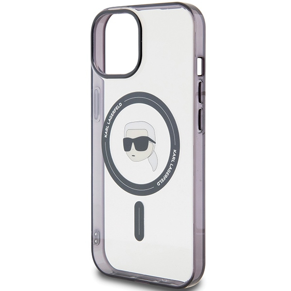 Etui Karl Lagerfeld KLHMP15MHKHNOTK iPhone 15 Plus 6.7" transparent hardcase IML Karl`s Head MagSafe Case