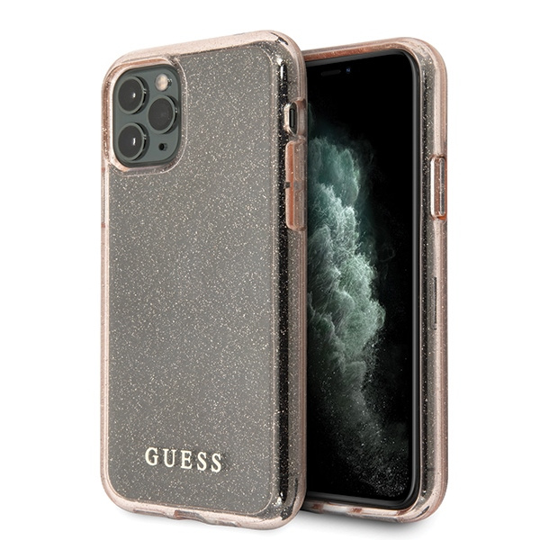 GUESS Apple iPhone 11 Pro Glitter Pink Hülle