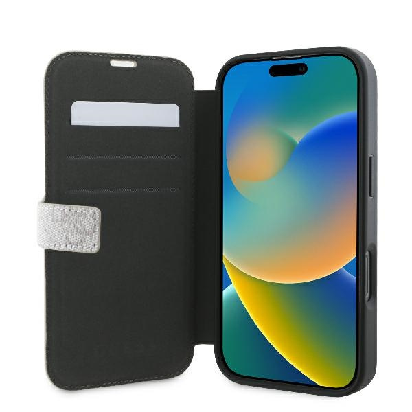 Etui Guess iPhone 16 Pro 6.3" różowy/pink book 4G Metal Logo