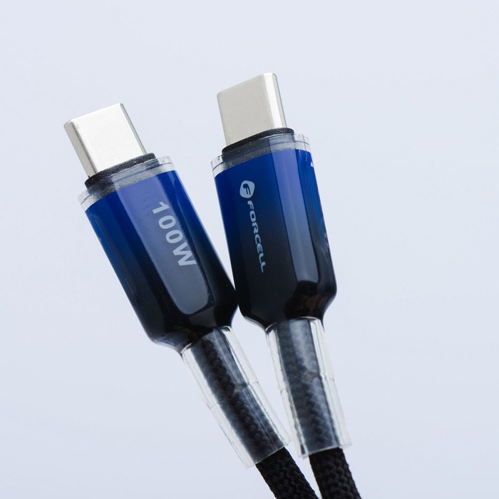 Kabel USB C do USB C Forcell F-Energy QC4.0 PD 5A 100W Gradient 1 m C357 czarny