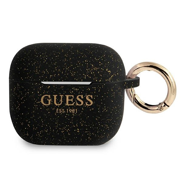 Guess Apple GUA3SGGEK AirPods 3 Hülle schwarz / schwarz Silikon Glitzer