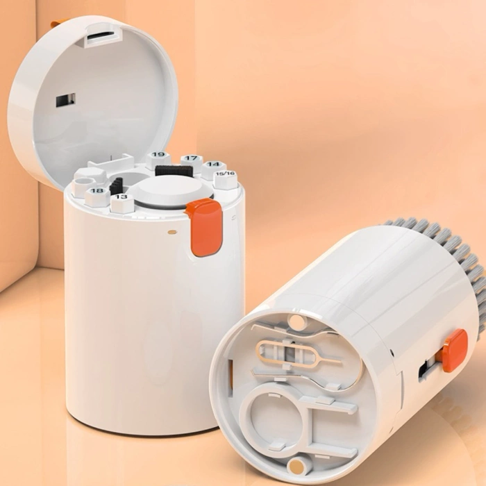 Multifunktionales 20-in-1-Reinigungsset für Kopfhörer, Tastatur und Displays – weiß