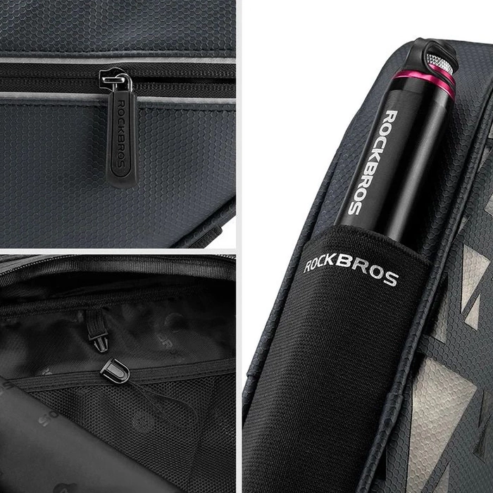 Rockbros B39-2 wasserdichte Rahmen-Fahrradtasche – Schwarz