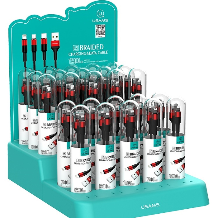 Kábel Opletený USAMS Apple Lightning 2A 1,2m U5 SJ220IP02 US-SJ220 Red