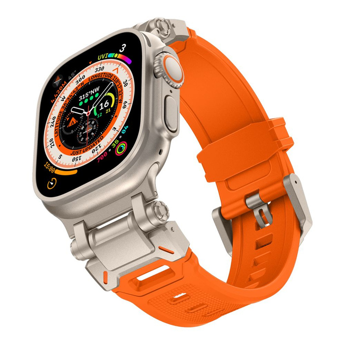 Pasek Tech-protect Delta Pro Apple Watch 4 / 5 / 6 / 7 / 8 / 9 / Se / Ultra 1 / 2 (42 / 44 / 45 / 49 Mm) Orange/titanium