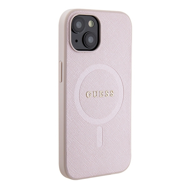 Coque Guess GUHMP15SPSAHMCP iPhone 15 6.1" rose/rose rigidecase Saffiano MagSafe Case