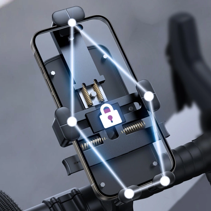 Joyroom JR-OK7 smartphone holder for motorcycle, bicycle, scooter handlebar - black