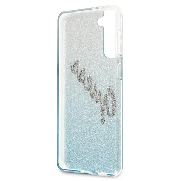 GUESS Samsung Galaxy S21 Plus Glitter Gradient Script GUHCS21MPCUGLSBL Blau HardHülle