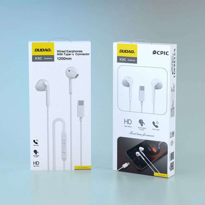 Dudao In-Ear-Kopfhörer mit USB-Typ-C-Anschluss weiß (X3C)