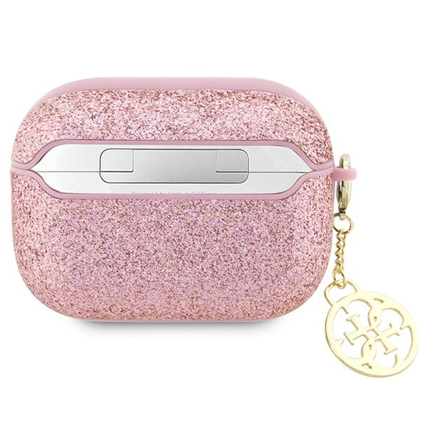 Hülle Guess GUAP2GLGSHP AirPods Pro 2 Abdeckung rosa/rosa Glitter Flake 4G Charm Case