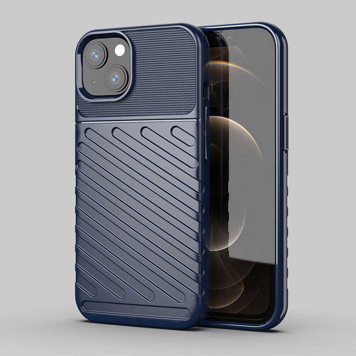 Thunder Case Flexibel Robuste Panzer Handyhülle TPU Schutzhülle für iPhone 13 mini blau
