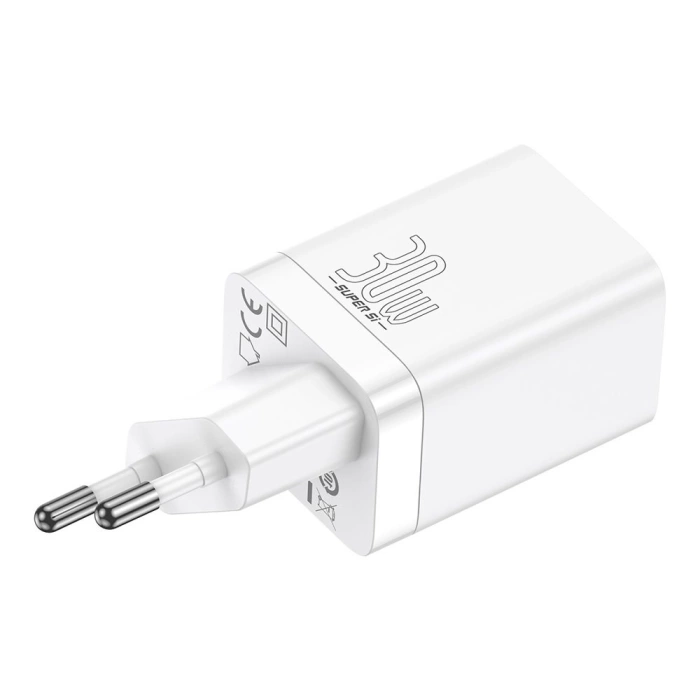 Baseus Super Si Pro USB / USB Typ C Schnellladegerät 30W Power Delivery Schnellladung weiß (CCSUPP-E02)