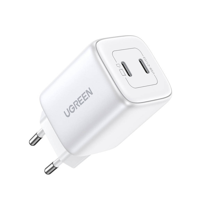 Fast nabíjačka GaN 2 x USB-C 45W QC PD Ugreen CD294 - biely