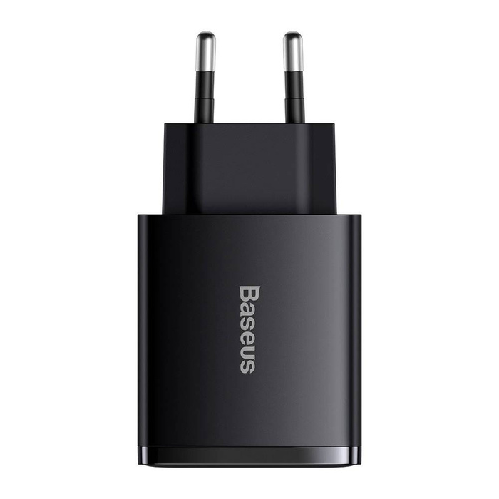 Baseus Compact caricatore rapido USB tipo C / 2x USB 30W 3A Power Delivery Quick Charge nero (CCXJ-E01)
