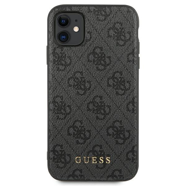 Case Guess GUHCN61G4GFGR iPhone 11 6.1" grey/grey hard case 4G Metal Gold Logo