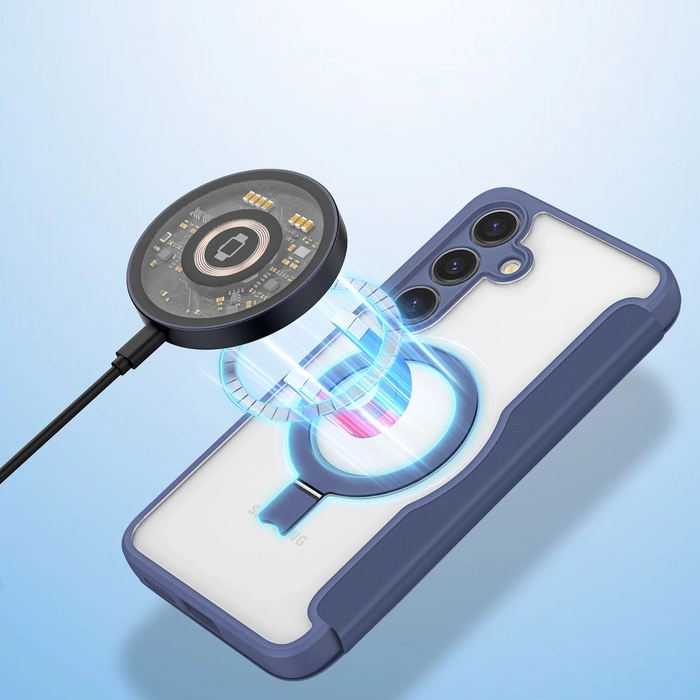 Coque Dux Ducis Skin X Pro avec anneau/support magnétique pour Samsung S24+ - bleue