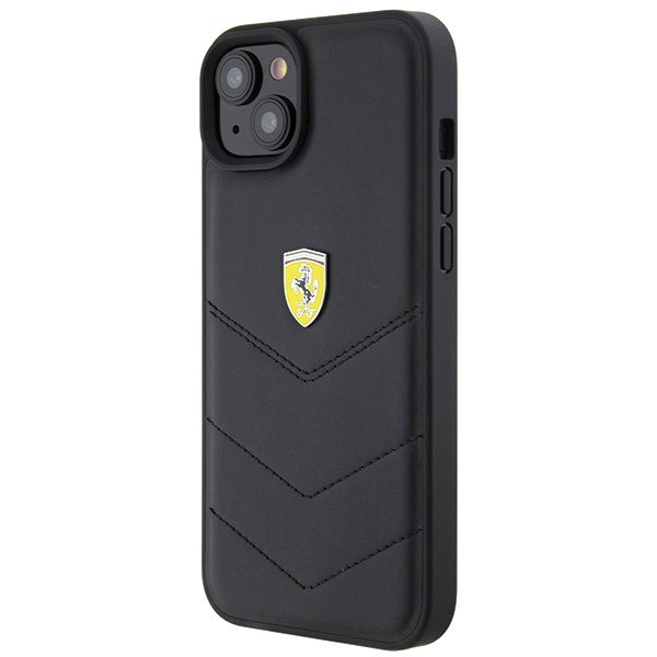 Hülle Ferrari FEHCP15MRDUK iPhone 15 Plus 6,7" schwarz/schwarz hartcase Gestepptes Metall-Logo Case