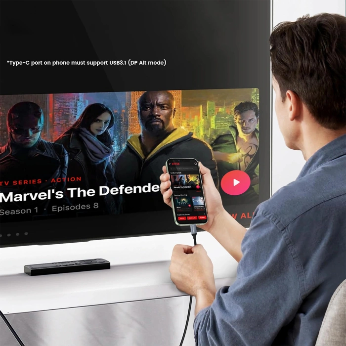 Kabel Wozinsky WCCH-01 USB-C - HDMI 4K 60Hz 1,8m - czarny