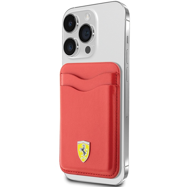 Portafoglio Ferrari Card Slot FEWCMRSIR rosso/rosso MagSafe Pelle Collezione 2023