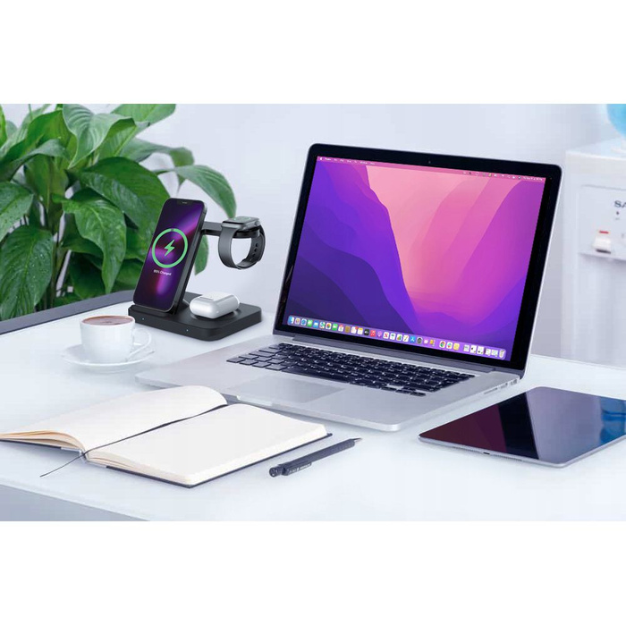 Indukční Nabíječka Tech-Protect A11 3 In1 Wireless Charger Black