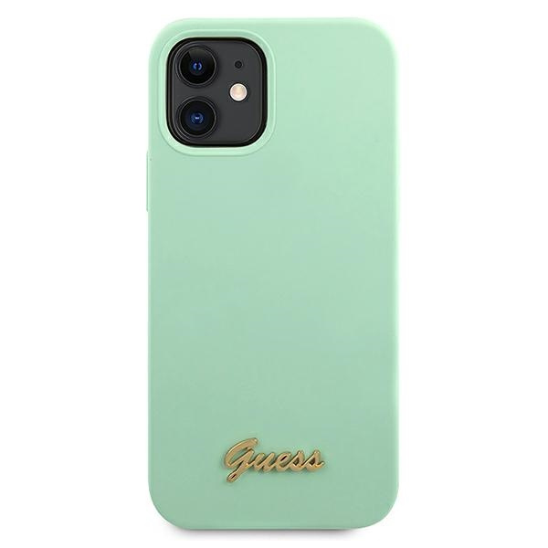 Cover GUESS Apple iPhone 12 Mini Metal Logo Script GUHCP12SLSLMGGN Verde Hardcase