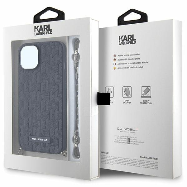 Case Karl Lagerfeld KLHCP14SSACKLHPK iPhone 14 6.1" black/black hardcase Saffiano Monogram Chain Case