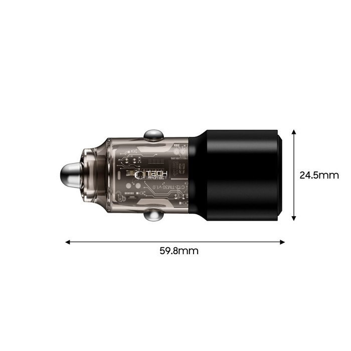 TECH-PROTECT CC03 2-PORT CAR CHARGER PD100W BLACK