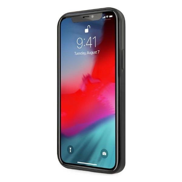 Hülle MERCEDES Apple iPhone 12 Pro Max Silber Sterne Muster Schwarz Hardcase