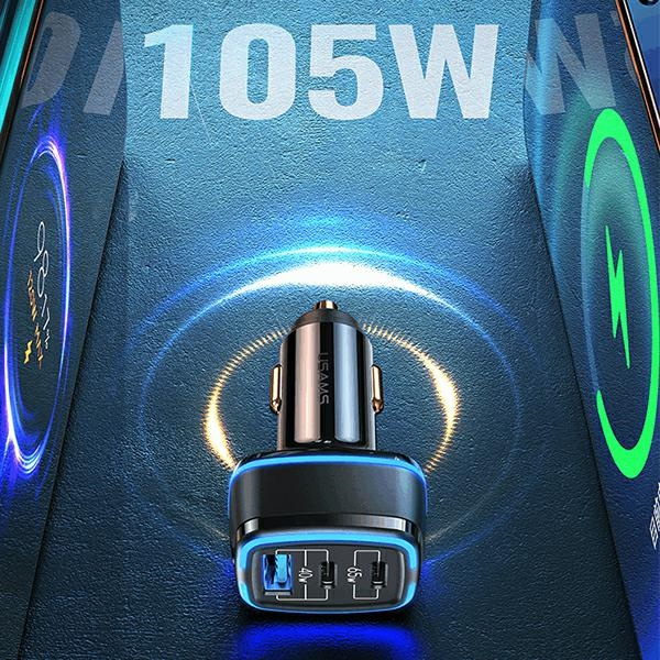 Správa USAMS. sám. 2xUSB-C + 1xUSB C24 105W Fast Charge bílá / bílá CC141TC02 (US-CC141)