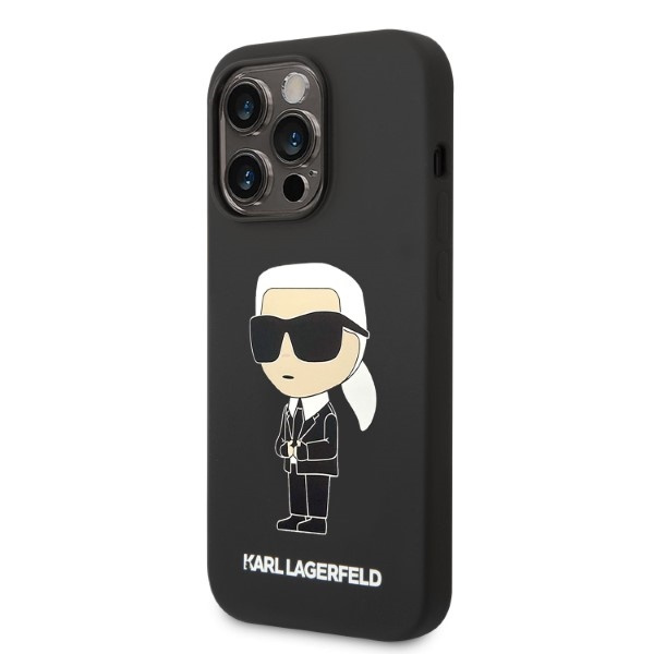 Telefontok Karl Lagerfeld iPhone 14 Pro Max 6.7" keménycase fekete/fekete szilikon Ikonik Ikonik