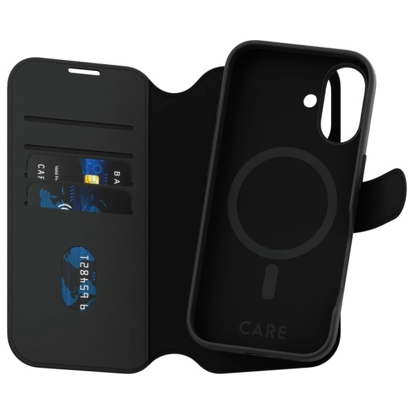 Etui CARE by PanzerGlass Feature Tango   2in1 Wallet iPhone 16 6.1" MagSafe czarny/black 1329