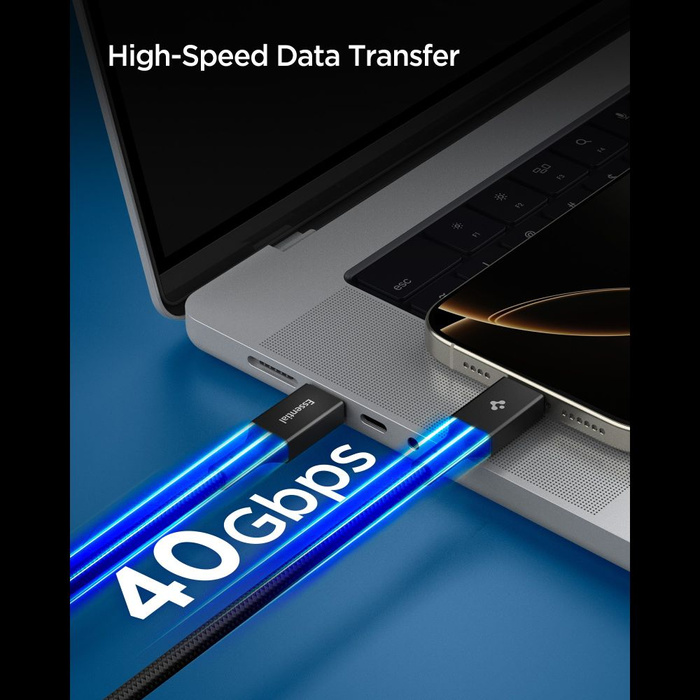 Spigen EB24015CC CABLE ESENCIAL TIPO-C 240W 150CM NEGRO