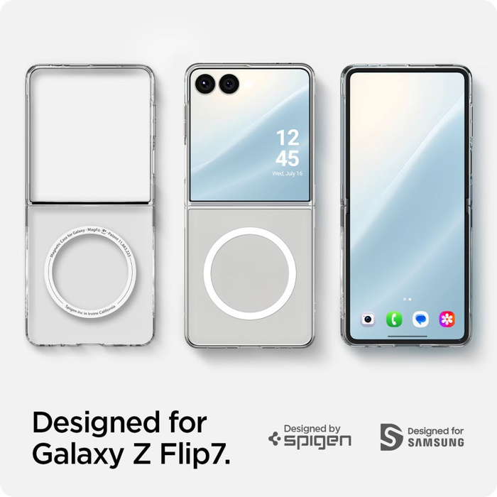 SPIGEN HÜLLE SAMSUNG GALAXY Z FLIP 7 AIRSKIN MAG MAGSAFE KRISTALL TRANSPARENT WEISS