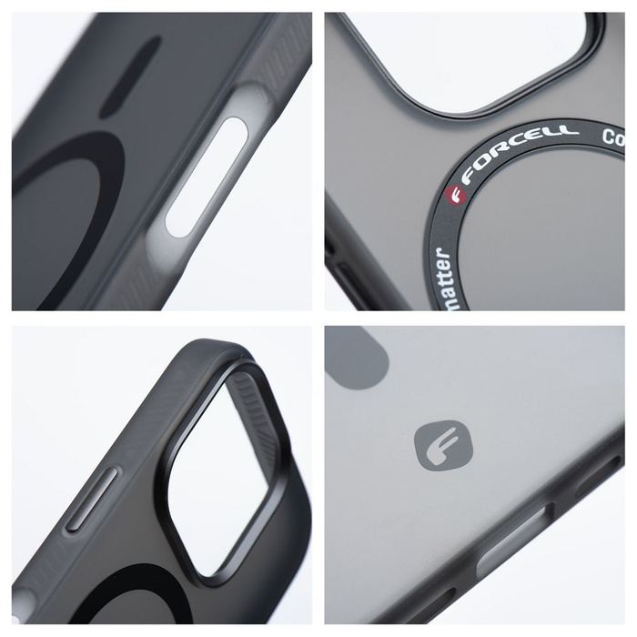 Etui na iPhone 16 Forcell F-Protect Levels Dual Layer 4D technology zgodny z MagSafe Military Drop-Test smoky black