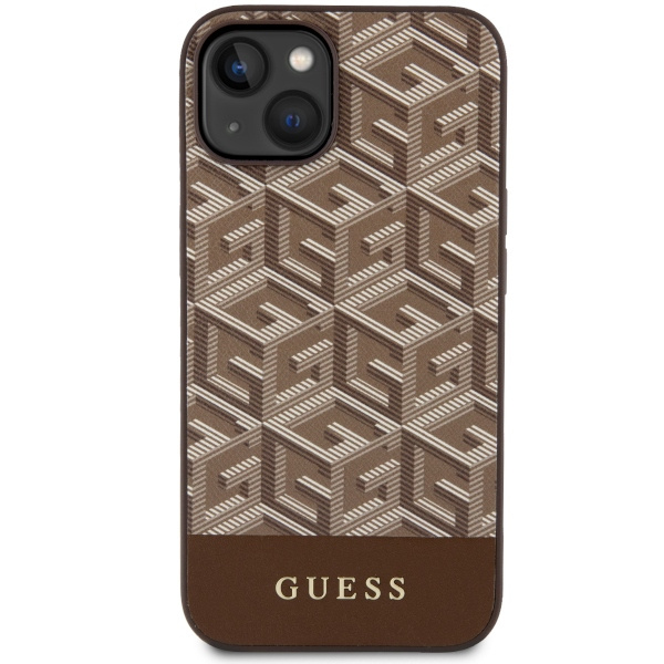 Cover Guess GUHMP14MHGCFSEW iPhone 14 Plus 6.7" marrone/marrone duro case GCube Stripes MagSafe Case