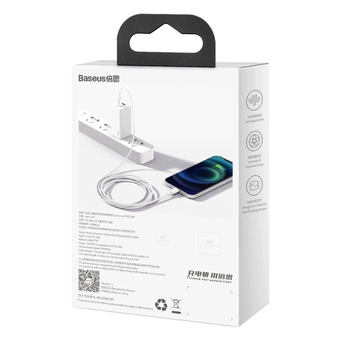 Baseus Superior Series USB-C / Lightning PD 20W 1 m Kabel - Weiß