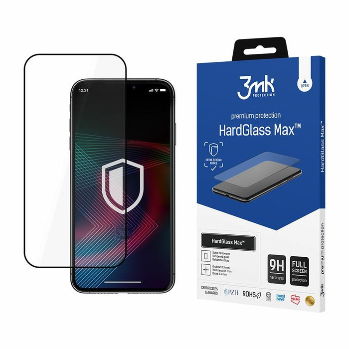 3mk HardGlass Max iPhone 14 Pro Max 6.7" schwarz/schwarz, FullScreen Glas