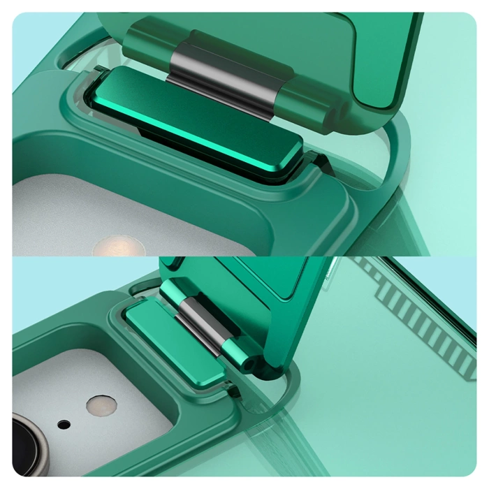 Etui Nillkin iPhone 16e Iceblade Prop z osłoną obiektywu i podstawką Zielone