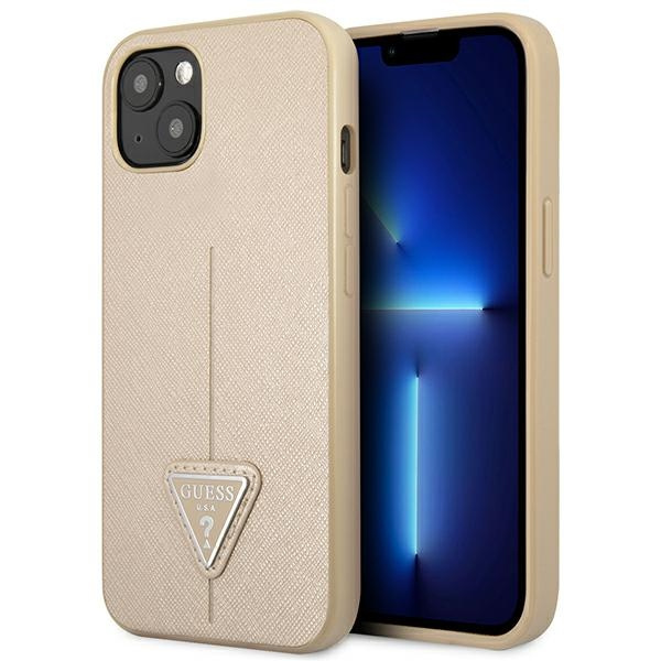 Guess GUHCP14SPSATLE iPhone 14 6.1" beige/beige hardcase SaffianoTriangle Logo