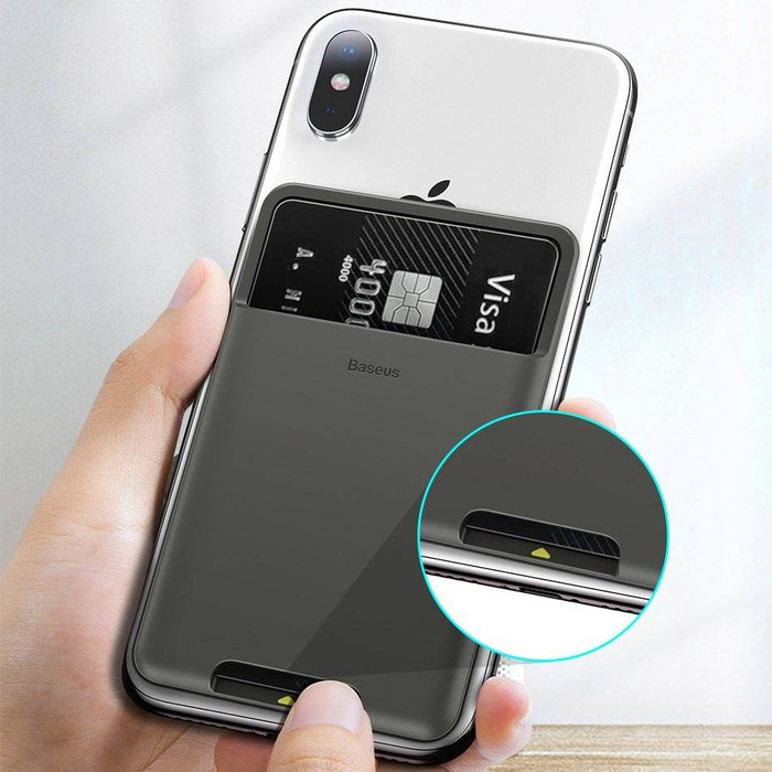 Baseus Selbstklebende Kartentasche für Handy grau (ACKD-B0G)