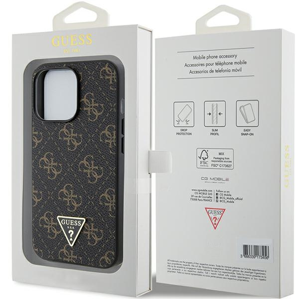 Etui Guess GUHCP14LPG4GPK iPhone 14 Pro 6.1" czarny/black hardcase 4G Triangle Metal Logo Case
