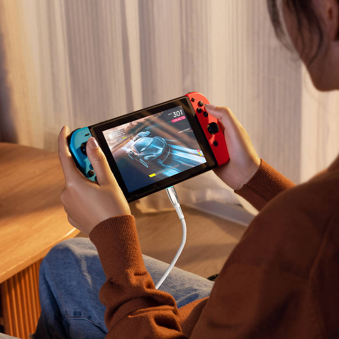 Baseus Glimmer Series cable with fast charging USB-C 480Mb/s PD 100W 2m white