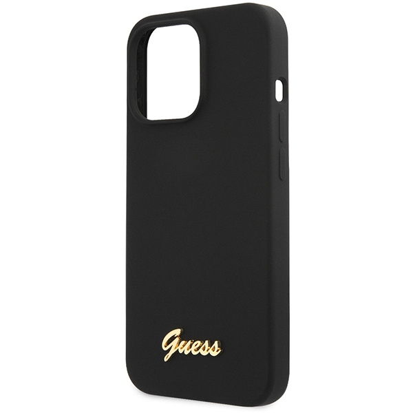 Guess GUHCP13XLSLMGBK iPhone 13 Pro Max 6,7" nero/nerocase Silicone Script Gold Logo
