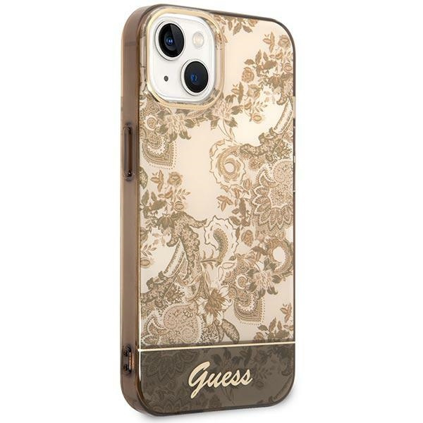 Case GUESS Apple iPhone 14 Plus Porcelain Collection Brown Hardcase