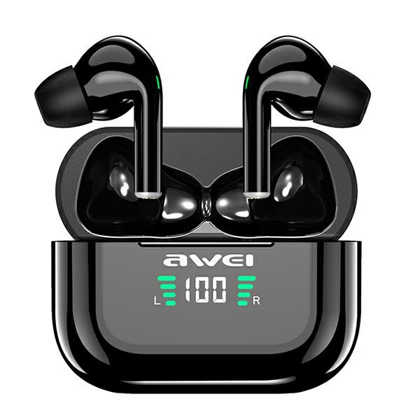 AWEI headphones Bluetooth 5.1 T29P TWS + docking station black/black